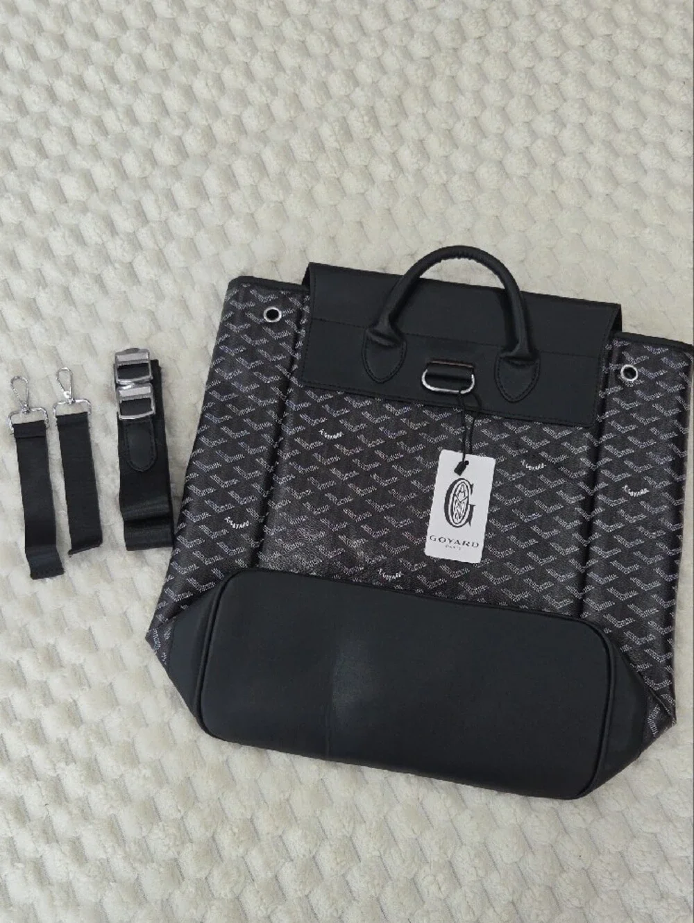 Goyard Black/Brown Patterned Canvas Backpack